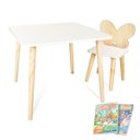 Ver imagem 1 de Mesa e Cadeira Infantil Borboletinha Kit Livro Educativo em Madeira - Pinus