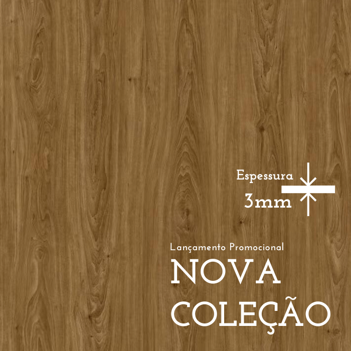 Piso Vinílico Colado 3mm com Proteção - Jacaranda - M2 - 2