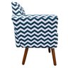 Poltrona Dora Estampado Zig Zag Azul Marinho D02 Pés Palito Castanho D'Rossi - 3