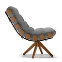 Ver imagem 4 de Poltrona Giratória Costela Linho Cinza A26 Base Madeira D'Rossi