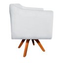 Ver imagem 3 de Kit 2 Poltronas Giratória Julia Suede Cinza com Strass Base Madeira D'Rossi