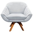 Ver imagem 1 de Poltrona Decorativa Giratória Mm30 Giovana Suede Cinza D01- D'Rossi