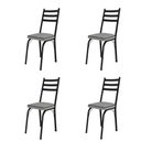 Ver imagem 1 de Kit com 4 Cadeiras de Jantar Aço Tubular 141 Sf Preto/platina - Movelpolo