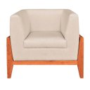 Ver imagem 3 de Poltrona Lucy Linho Base Madeira Castanho D'rossi - Fino Bege A27