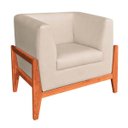 Ver imagem 1 de Poltrona Lucy Linho Base Madeira Castanho D'rossi - Fino Bege A27