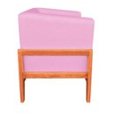 Ver imagem 2 de Poltrona Lucy Linho Base Madeira Castanho D'Rossi - Rosa Chiclete A08
