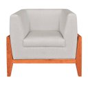 Ver imagem 2 de Kit 2 Poltronas Lucy Linho Base Madeira Castanho D'Rossi - Bege A19