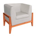 Ver imagem 3 de Kit 2 Poltronas Lucy Linho Base Madeira Castanho D'Rossi - Bege A19