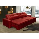 Ver imagem 1 de Sofá Retrátil e Reclinavel Oklahoma 2,22m Com Molas e Pillow no Assento Tecido Suede Vermelho.
