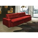 Ver imagem 2 de Sofá Retrátil e Reclinavel Oklahoma 2,22m Com Molas e Pillow no Assento Tecido Suede Vermelho.