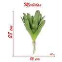 Ver imagem 2 de Kit 8 Peças Bromélia Planta Artificial Verde 28cm 20 Folhas