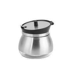 Açucareiro de Vidro Revestido em Aço Inox com Colher. - 1