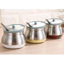 Ver imagem 4 de Açucareiro de Vidro Revestido em Aço Inox com Colher.