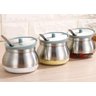 Açucareiro de Vidro Revestido em Aço Inox com Colher. - 4