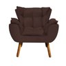 Poltrona Odisseia Suede Pés Palito Castanho D'Rossi - Marrom - 2