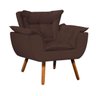 Poltrona Odisseia Suede Pés Palito Castanho D'Rossi - Marrom - 1