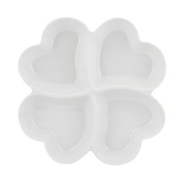 Petisqueira Coração 4 Divisórias Melamina Branca 27cm. - 1