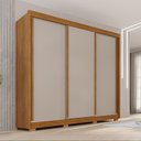 Ver imagem 1 de Guarda-Roupa Casal com Pés 3 Portas 4 Gavetas 100% MDF Ipanema Off White/Cinamomo