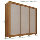 Ver imagem 3 de Guarda-Roupa Casal com Pés 3 Portas 4 Gavetas 100% MDF Ipanema Off White/Cinamomo