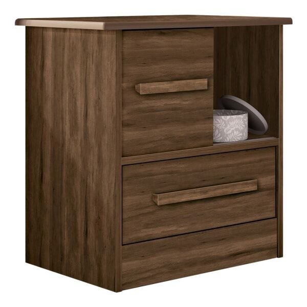 Mesa de Cabeceira Stilo 1 Gaveta - D'Rossi - Cedro - 1