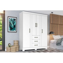 Guarda Roupa Cosmos Branco 4 Portas 3G - 1