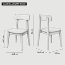 Ver imagem 2 de Kit 4 Cadeiras de Jantar Alice Madeira Preta Linho Bege