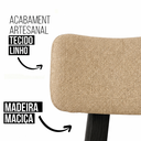 Ver imagem 6 de Kit 4 Cadeiras de Jantar Alice Madeira Preta Linho Bege