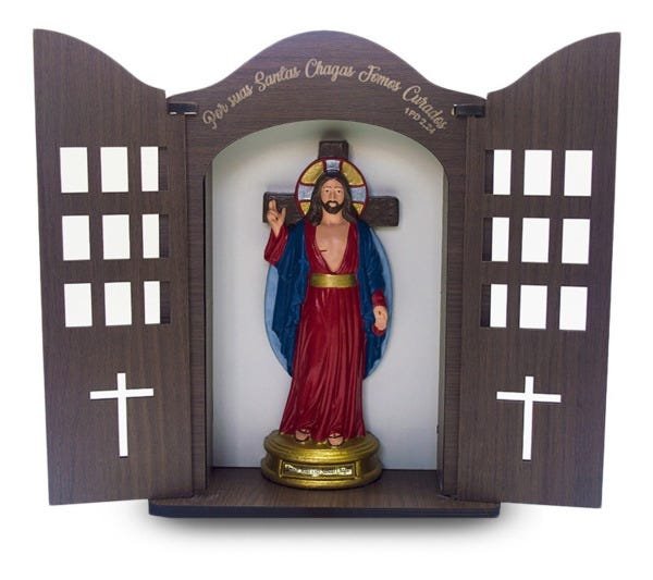 Oratório Santas Chagas De Jesus 35 Cm