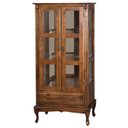 Ver imagem 1 de Cristaleira Antique Alta Lateral Com 2 Portas de Vidro e 1 Gaveta 1001e Imbuia Verniz