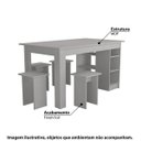 Ver imagem 2 de Conjunto de Mesa 140cm com 4 Bancos e 3 Prateleiras - Branco