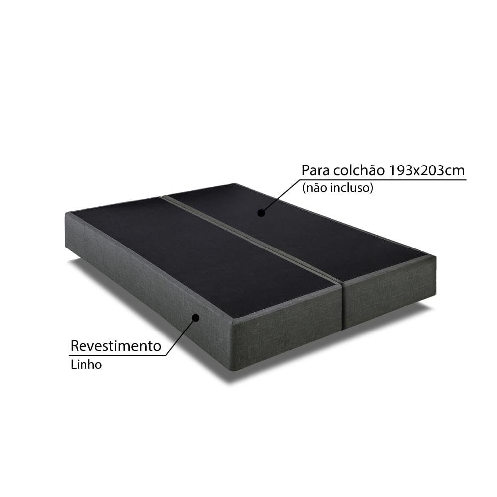 Sommier King 193x203x37 Linho - Cinza - 3