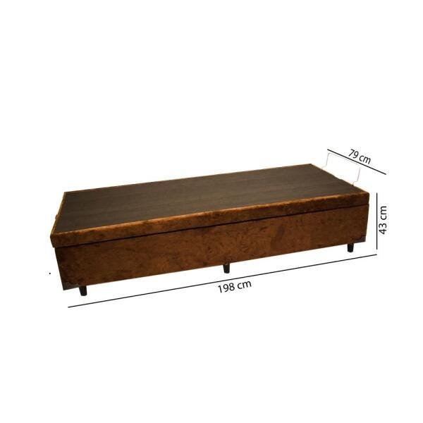 Baú Sommier 79x198x43 Suede Amassado - Marrom - 4
