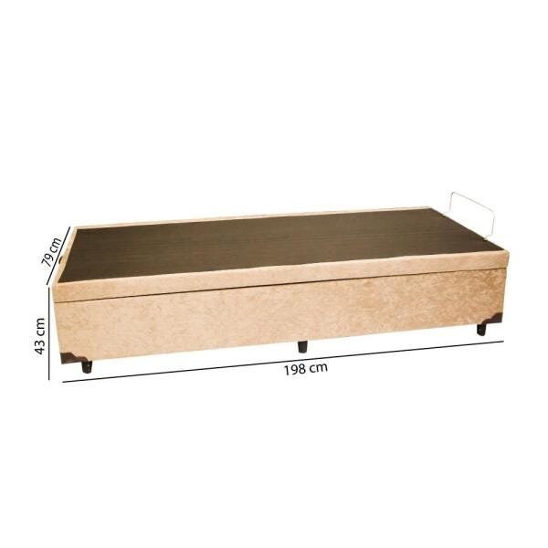 Baú Sommier 79x198x43 Suede Amassado - Bege - 4