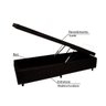 Baú Sommier 96x203x43 Suede Amassado - Preto - 3