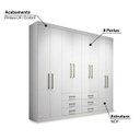 Ver imagem 2 de Guarda-roupa Casal 8 Portas 6 Gavetas 238,80cm Master Santos Andirá