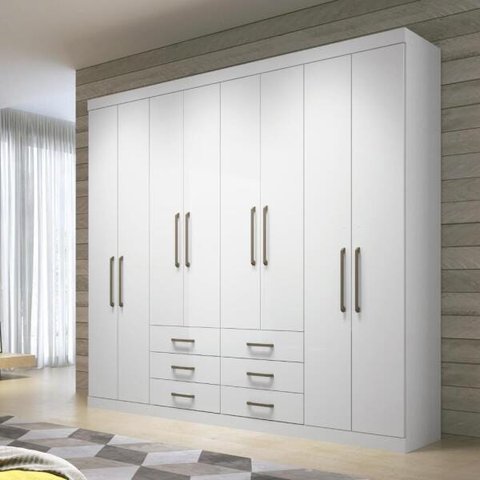 Guarda-roupa Casal 8 Portas 6 Gavetas 238,80cm Master Santos Andirá