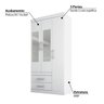 Guarda-Roupa Star com 3 Portas e Espelho - Branco - 6