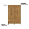 Guarda-Roupa Taurus com 4 Portas e 4 Gavetas- Imbuia - 6