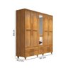 Guarda-Roupa Taurus com 6 Portas, Espelho e 4 Gavetas -Imbuia - 8