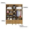 Guarda-Roupa Taurus com 6 Portas, Espelho e 4 Gavetas -Imbuia - 7