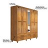 Guarda-Roupa Taurus com 6 Portas, Espelho e 4 Gavetas -Imbuia - 6