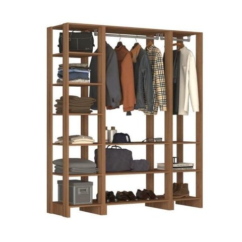 Estante Closet Yes com 2 Cabideiros e 10 Nichos - Montana