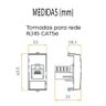 Tomada 3 Pinos 20a + Rede RJ45 Cat5e Preto Móvel Marmore Drywall Gesso Granito Móveis Pedra Embutir  - 2