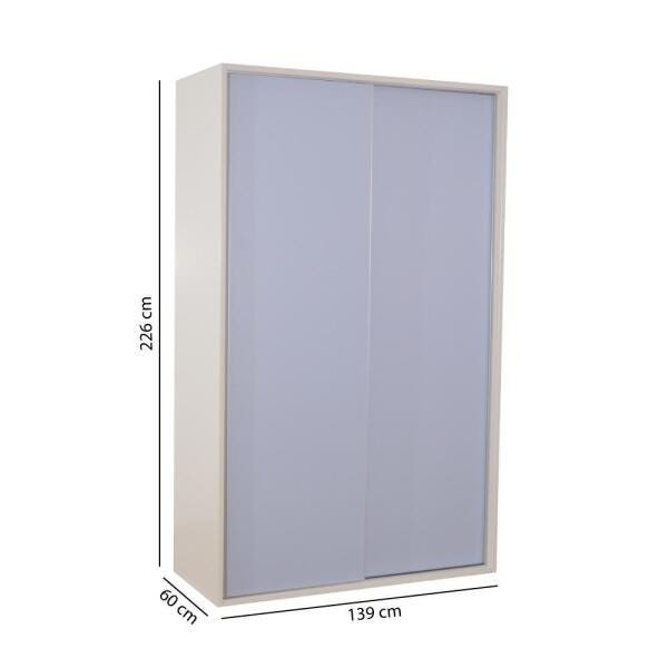 Guarda-Roupa Infantil Retrô 2 Portas 4 Gavetas 139cm - Branc - 4