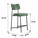 Ver imagem 4 de Kit 04 Banquetas Médias para Cozinha Lila Estofada com Encosto Couríssimo Verde - Desk Design
