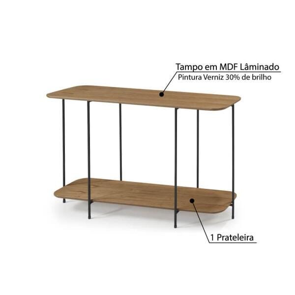 Aparador Industrial 120cm - Amêndoa/Preto - 7