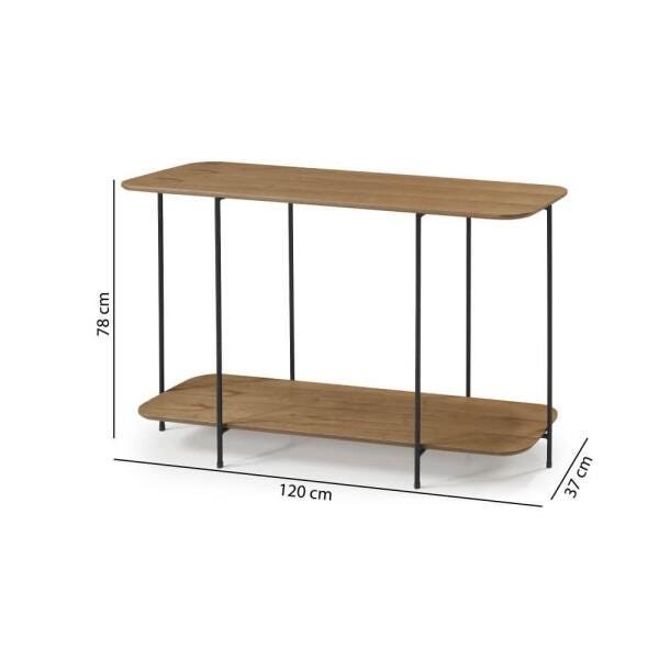 Aparador Industrial 120cm - Amêndoa/Preto - 4