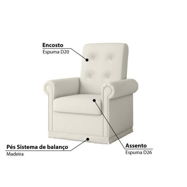 Poltrona de Amamentação com Balanço Corino - Branco - 3