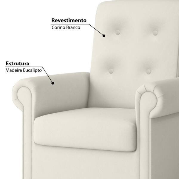 Poltrona de Amamentação com Balanço Corino - Branco - 2