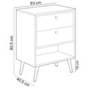 Ver imagem 4 de Balcão Gabinete para Banheiro com Pés 60cm Lionel B06 Branco Nogal - Lyam Decor